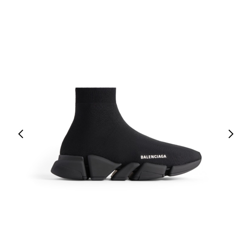 BALENCIAGA MEN'S SPEED 2.0 RECYCLED KNIT SNEAKER IN BLACK